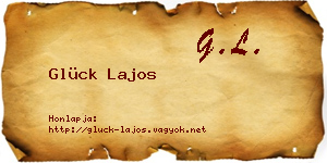 Glück Lajos névjegykártya